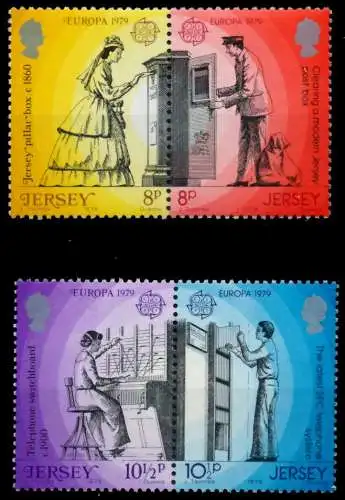 JERSEY ZUSAMMENDRUCKE Nr 192A-195C postfrisch S00A6D2