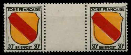 FRANZ. ZONE ALLG. AUSG. Nr 10ayZW postfrisch ZW-STEG PA 7C2036