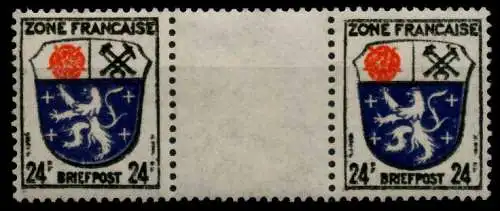 FRANZ. ZONE ALLG. AUSG. Nr 9ayZW postfrisch ZW-STEG PAA 7C212E