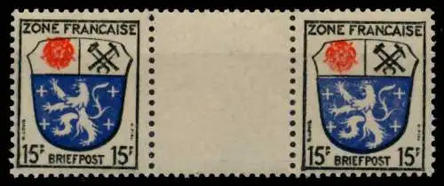 FRANZ. ZONE ALLG. AUSG. Nr 7ayZW postfrisch ZW-STEG PAA 7C1F9A