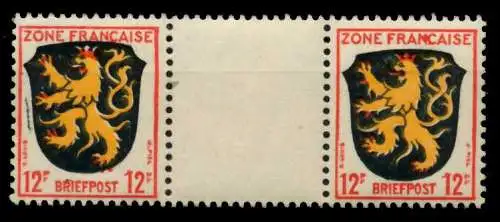 FRANZ. ZONE ALLG. AUSG. Nr 6awZW postfrisch ZW-STEG PAA 7C1EEA