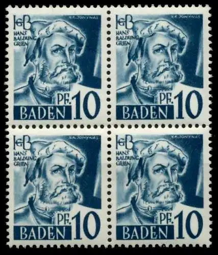 FZ BADEN 1. AUSGABE SPEZIALISIERT Nr 3yvI postfrisch VI 7B7BDE