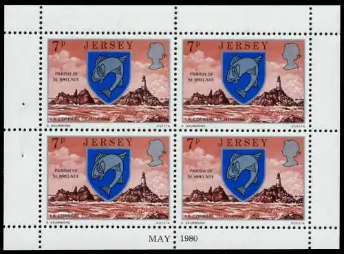 JERSEY HEFTCHENBLATT Nr HB 3 MAY80 postfrisch 7CDFCE