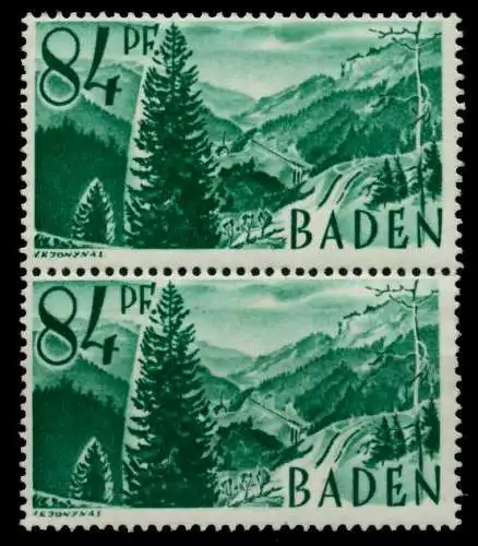 FZ BADEN 1. AUSGABE SPEZIALISIERT Nr 12yvII postfrisch 7BD082