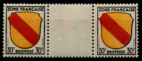 FRANZ. ZONE ALLG. AUSG. Nr 10ayZW postfrisch ZW-STEG PA 7C2116