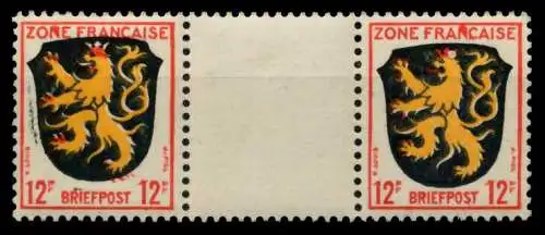FRANZ. ZONE ALLG. AUSG. Nr 6awZW postfrisch ZW-STEG PAA 7C2136