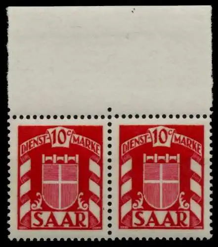 SAAR DIENSTMARKEN Nr 33 postfrisch WAAGR PAAR ORA 7C78D2