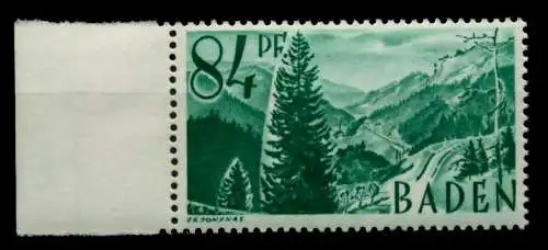 FZ BADEN 1. AUSGABE SPEZIALISIERT Nr 12yvII postfrisch 7BD072