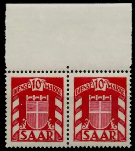 SAAR DIENSTMARKEN Nr 33 postfrisch WAAGR PAAR ORA 7C78C6