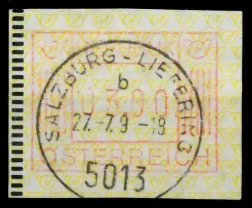 ÖSTERREICH AUTOMATENMARKEN Nr ATM 1-3S zentrisch gestempelt 7C7C02