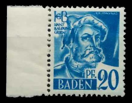 FZ BADEN 1. AUSGABE SPEZIALISIERT Nr 7yvII postfrisch S 7B7E16