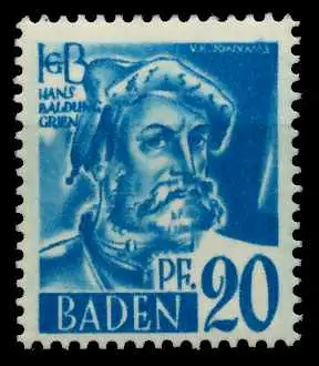 FZ BADEN 1. AUSGABE SPEZIALISIERT Nr 7yvII postfrisch 7B7E36