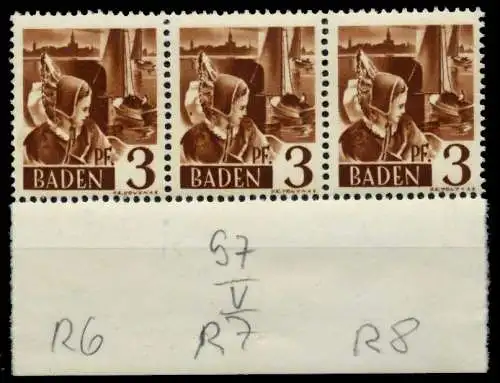 FZ BADEN 1. AUSGABE SPEZIALISIERT Nr 2yvI+2yvII 7B7AB6