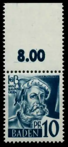 FZ BADEN 1. AUSGABE SPEZIALISIERT Nr 3yvI postfrisch OR 7B7B76