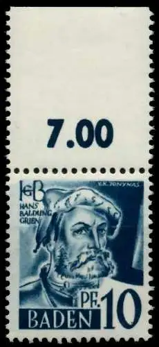 FZ BADEN 1. AUSGABE SPEZIALISIERT Nr 3yvI postfrisch OR 7B7B9E