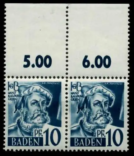 FZ BADEN 1. AUSGABE SPEZIALISIERT Nr 3yvI+3yvII 7B7B7E
