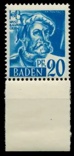 FZ BADEN 1. AUSGABE SPEZIALISIERT Nr 7yvI postfrisch UR 7B7E8A