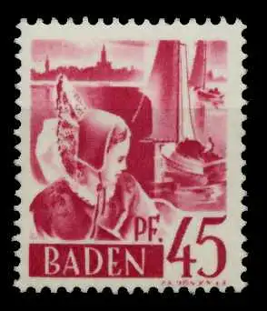 FZ BADEN 1. AUSGABE SPEZIALISIERT Nr 9yvII postfrisch 7B7F66