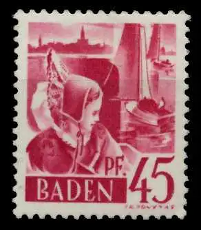 FZ BADEN 1. AUSGABE SPEZIALISIERT Nr 9yvII postfrisch 7B7F62