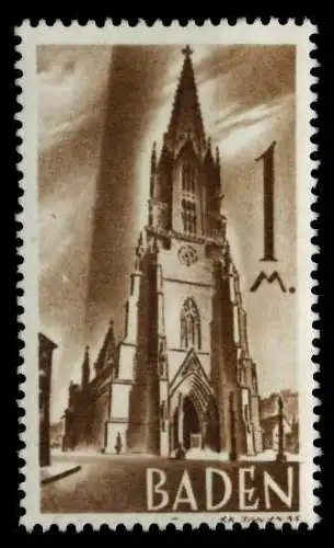 FZ BADEN 1. AUSGABE SPEZIALISIERT Nr 13yvII postfrisch 7BD14E