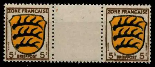 FRANZ. ZONE ALLG. AUSG. Nr 3ayZW postfrisch ZW-STEG PAA 7BD34E