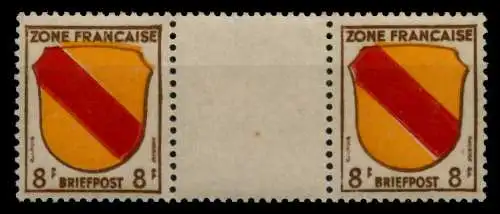 FRANZ. ZONE ALLG. AUSG. Nr 4ayZW postfrisch ZW-STEG PAA 7BD3FE