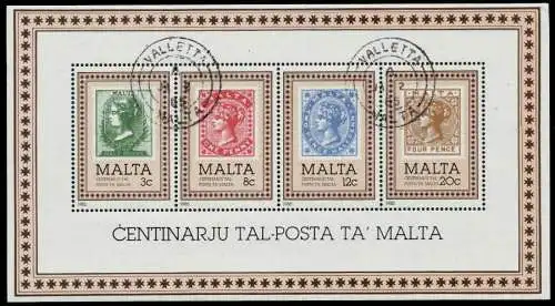 MALTA Block 8 zentrisch gestempelt 7BD632