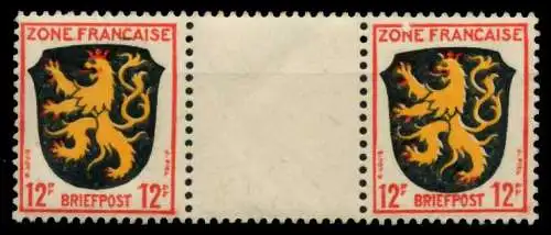 FRANZ. ZONE ALLG. AUSG. Nr 6awZW postfrisch ZW-STEG PAA 7BD746
