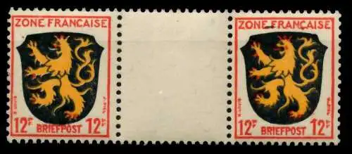 FRANZ. ZONE ALLG. AUSG. Nr 6awZW postfrisch ZW-STEG PAA 7BD762