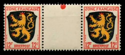 FRANZ. ZONE ALLG. AUSG. Nr 6awZW postfrisch ZW-STEG PAA 7BD75A