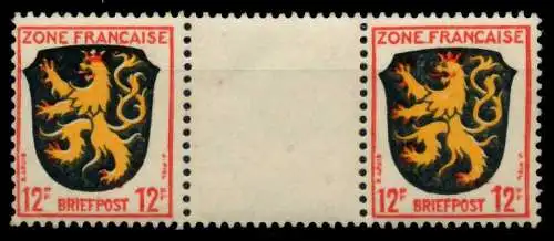 FRANZ. ZONE ALLG. AUSG. Nr 6awZW postfrisch ZW-STEG PAA 7BD756