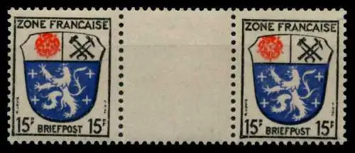 FRANZ. ZONE ALLG. AUSG. Nr 7ayZW postfrisch ZW-STEG PAA 7C1FA2