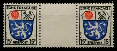 FRANZ. ZONE ALLG. AUSG. Nr 7ayZW postfrisch ZW-STEG PAA 7C1FAE