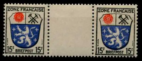 FRANZ. ZONE ALLG. AUSG. Nr 7ayZW postfrisch ZW-STEG PAA 7C1FB2