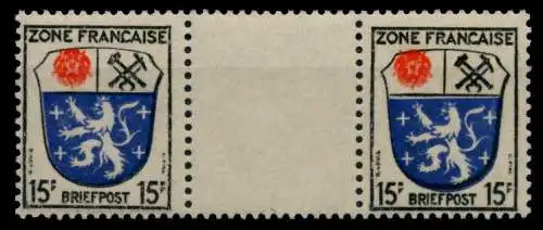 FRANZ. ZONE ALLG. AUSG. Nr 7ayZW postfrisch ZW-STEG PAA 7C1FBE