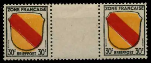 FRANZ. ZONE ALLG. AUSG. Nr 10ayZW postfrisch ZW-STEG PA 7C200A