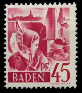 FZ BADEN 1. AUSGABE SPEZIALISIERT Nr 9yvII postfrisch 7B7F72