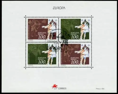 MADEIRA Block 14 ESST zentrisch gestempelt 7DFDD6