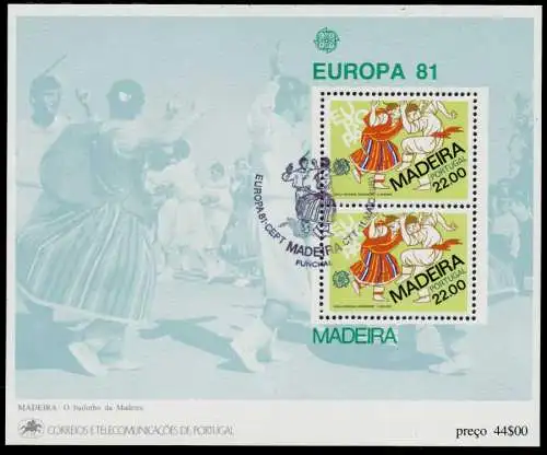MADEIRA Block 2 ESST zentrisch gestempelt S00E08E