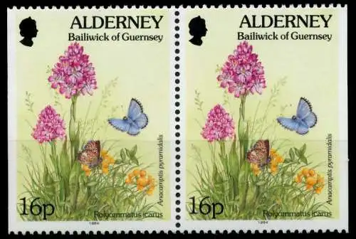 ALDERNEY Nr 75Dl Dr postfrisch WAAGR PAAR S00B10A