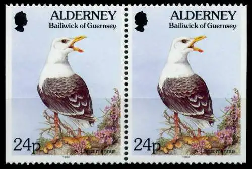 ALDERNEY Nr 77Dl Dr postfrisch WAAGR PAAR S00B10E