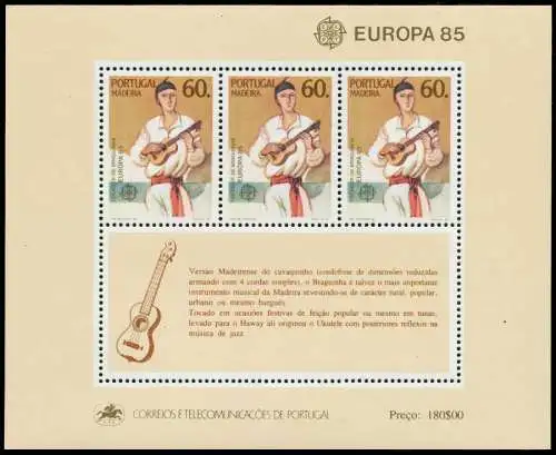 MADEIRA Block 6 postfrisch S00E0DE