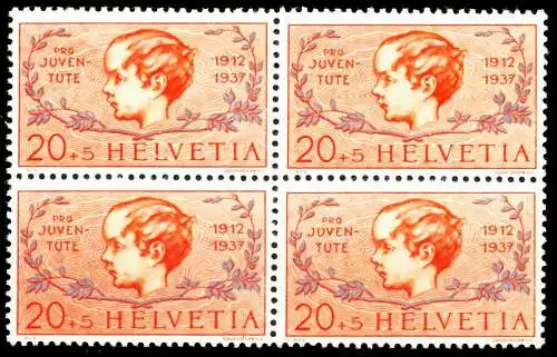 SCHWEIZ PRO JUVENTUTE Nr 316 postfrisch VIERERBLOCK 54BC36