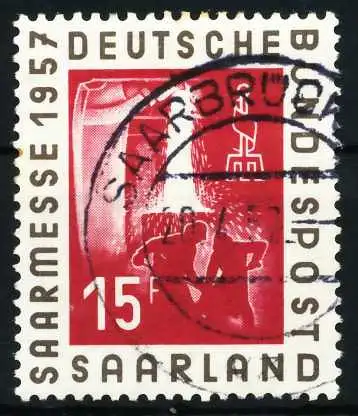 SAAR OPD 1957 Nr 400 zentrisch gestempelt 5F6AD2