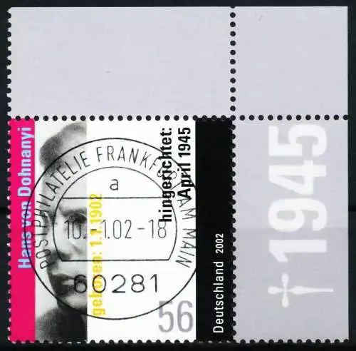 BRD 2002 Nr 2233 zentrisch gestempelt ECKE-ORE 648C6E