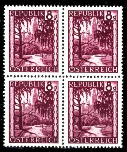 ÖSTERREICH 1945 Nr 743 postfrisch VIERERBLOCK 36BC4A