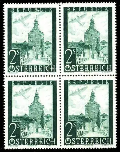 ÖSTERREICH 1947 Nr 824 postfrisch VIERERBLOCK 36BB3A