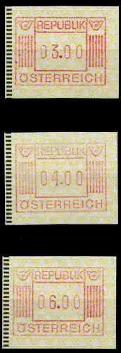 ÖSTERREICH AUTOMATENMARKEN Nr ATM 1-3S-ATM 1-6S S56C8DA