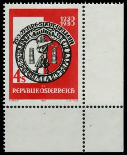 ÖSTERREICH 1980 Nr 1637 postfrisch ECKE-URE 7EAFF6