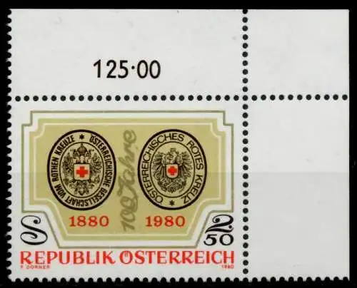 ÖSTERREICH 1980 Nr 1634 postfrisch ECKE-ORE 7EB096